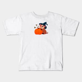 Pig and a Pumpkin Kids T-Shirt